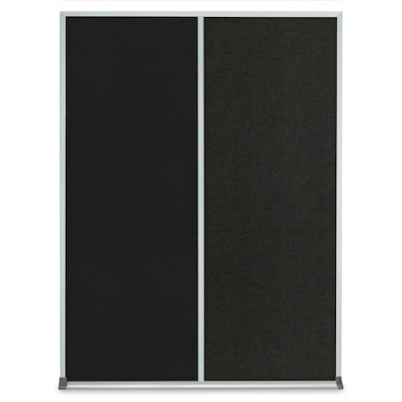 United Visual Products Single Door Radius Corkboard, 36"X36", B UV8002-BLACK-BUFF